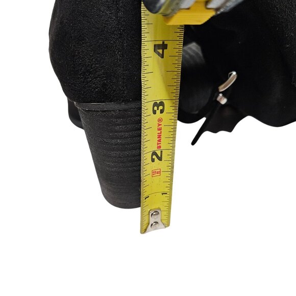 Chunky Goth black heel whimsigoth over the knee faux suede size 8 - Picture 14 of 15